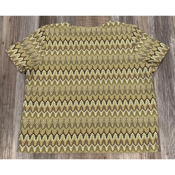 Alfred Dunner Womens Zigzag Pattern Short Sleeve Knit Top Lined Multicolor Sz XL - Picture 6 of 14